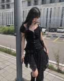 Shuri Puff Lace Short Sleeve Blouse
