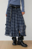 FRILL WAVE CHECK SKIRT