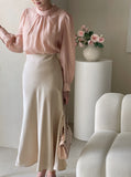 Shyro Satin Mermaid Banding Long Skirt