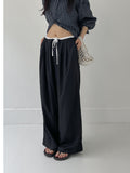 Alma Color Matching Nylon Wide Pants