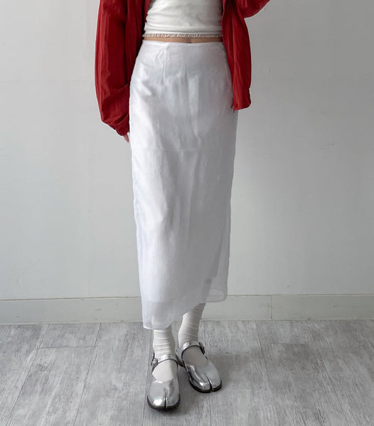 【INCHANT ME】Crack Organza Layered Long Skirt INCHANT ME(インチャントミー) - クラックオーガンザレイヤード