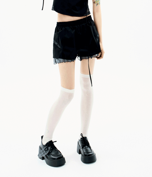 [OJOS] Reversible Plaid Track Shorts /追跡付 OJOS (オホス ) - リバーシブルチェックトラックショートパンツ