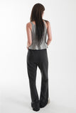 SHIRRING PEPLUM SLEEVELESS