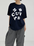 Alphabet Lettering Overfit Short Sleeve T-Shirt