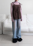 PINK WASHING WIDE DENIM PT