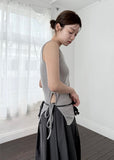 PLEATS FRILL POCKET SKIRT