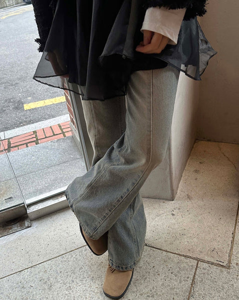 【WOOHWA】LINNING BOOTS CUT PT WOOHWA (ウーファ) - ライニングブーツカットパンツ / LINNING