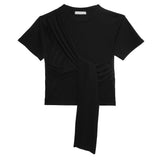 DRAPE SHIRRING T-SHIRTS