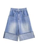 DOUBLE HEM BERMUDA DENIM