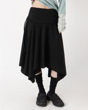 FOLDED WAIST FLARE SKIRT