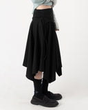 FOLDED WAIST FLARE SKIRT