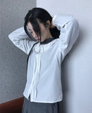 SHIRRING STRAP BLOUSE