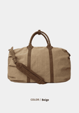 Marble Canvas Leather Boston Bag