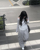 Defen Hood String Long Sleeve T-shirt