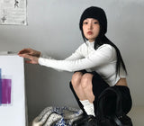 FANNING ANGORA BEANIE