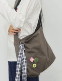 Cotton Canvas Badge Cross Bag