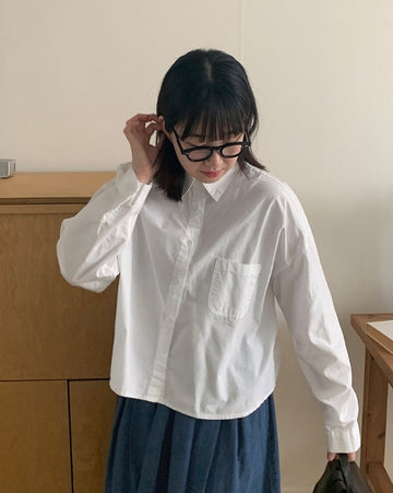 Yonin Crop Cotton Shirt