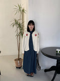 Gella flower embroidery knit cardigan
