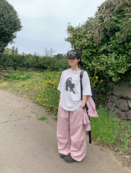 【BAON】[unisex] Kidin string banding parachute pants BAON (バオン) - [男女兼用]キディンストリングバンディング