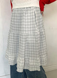 Tour Summer Check Frill Midi Skirt
