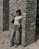 Slew Ribbon Back Silt Strap Short Sleeve T-Shirt
