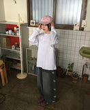 Hatori Washing Heart Balloon Wide Denim Pants