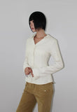 SUEDE STRIPE V-NECK SHIRT