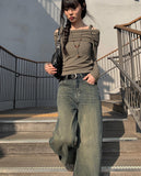 Nez Off-Shoulder Ribbon T-shirt