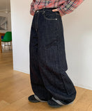 Hitssi banding wide denim pants