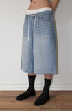 DOUBLE WAIST BERMUDA DENIM