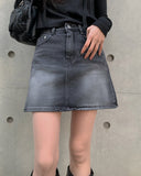 Shino Washing Denim Mini Skirt
