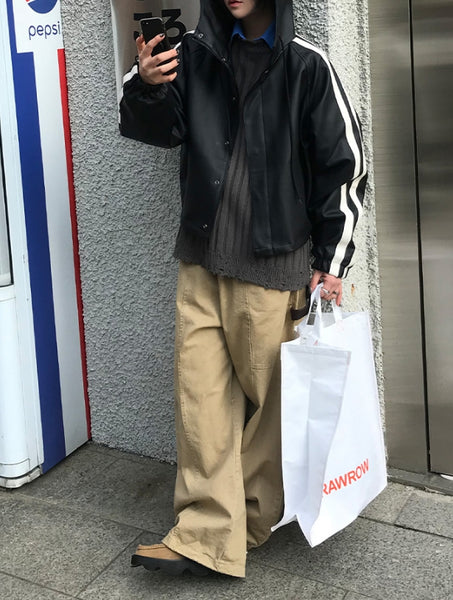【AAKE】LINE HOOD LEATHER JP AAKE】LINE HOOD LEATHER JP (AAKE/レザージャケット・コート