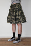 DOUBLE FRILL CAMO SKIRT