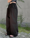 Horse Banding Strap Wide Pin Tuck Pants