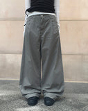Denny Pintuck Wide Cotton Pants