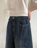 Zidue cut denim wide pants