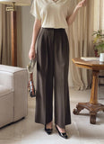 Cento Two-Pin Tuck Wide Straight Slacks