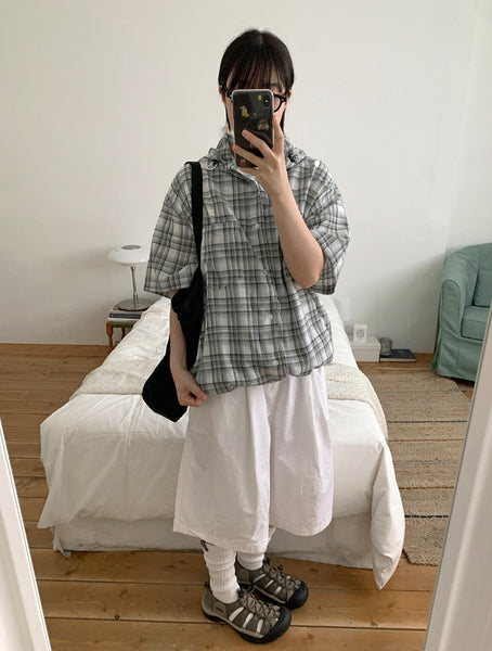 【BAON】[unisex] Oyuko Banding Pintuck Bermuda Cotton Pants BAON (バオン) - [男女兼用]オユコバンディングピンタック