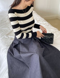Sophia Stripe Boat Neck Knit
