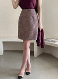 Jenshua Pearl Tweed H-Line Mini Skirt