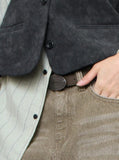 SUEDE OVAL BUCKLE BELT