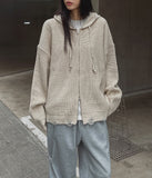 Quad Damage Knit Hooded Zip-Up