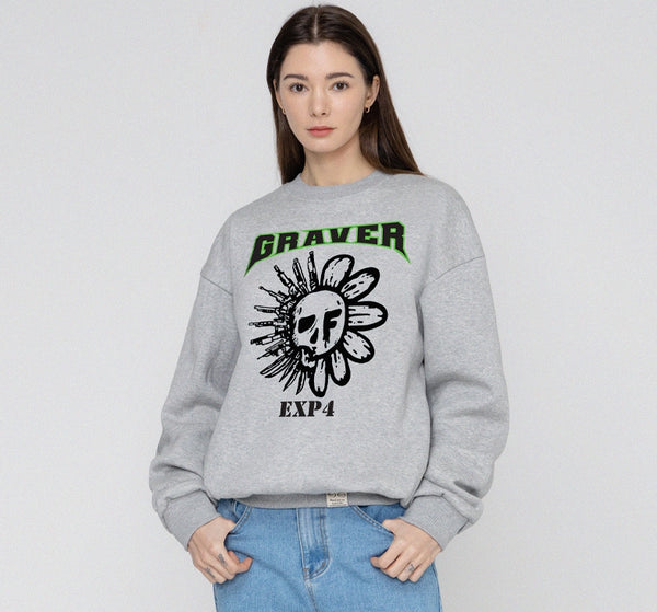 【Expend4bles X GRAVER】l Gun Flower Sweatshirt GRAVER(グレーバー) - メタルガンフラワースウェットシャツ