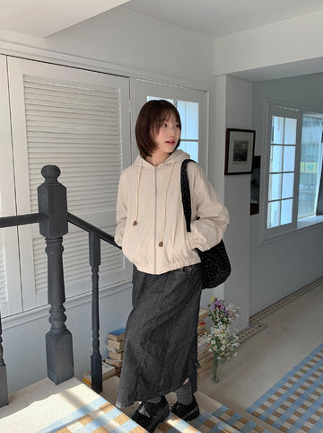 Hopper String Crop Hood Jumper