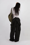 Ako overfit cargo belt pants