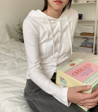 Hellami snap button cropped hoodie