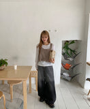 Yorkin gradient stitch wide denim pants