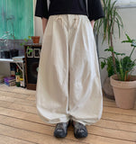 Gothel Jacquard Pintuck Balloon Wide Pants