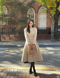 Abode No Collar Puff Flare Long Coat