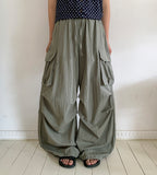 Akem Nylon Banding Cargo Wide Pants